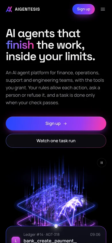 Aigentesis on a phone