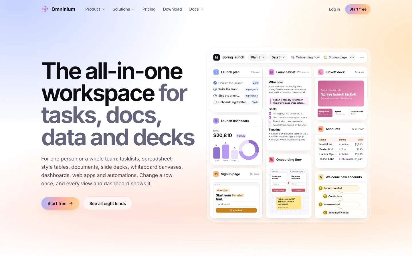 Omninium home: the all-in-one workspace