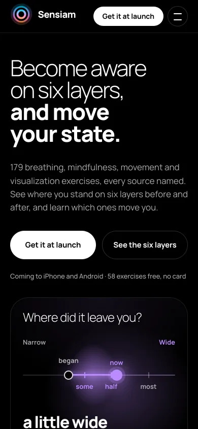 Sensiam on a phone