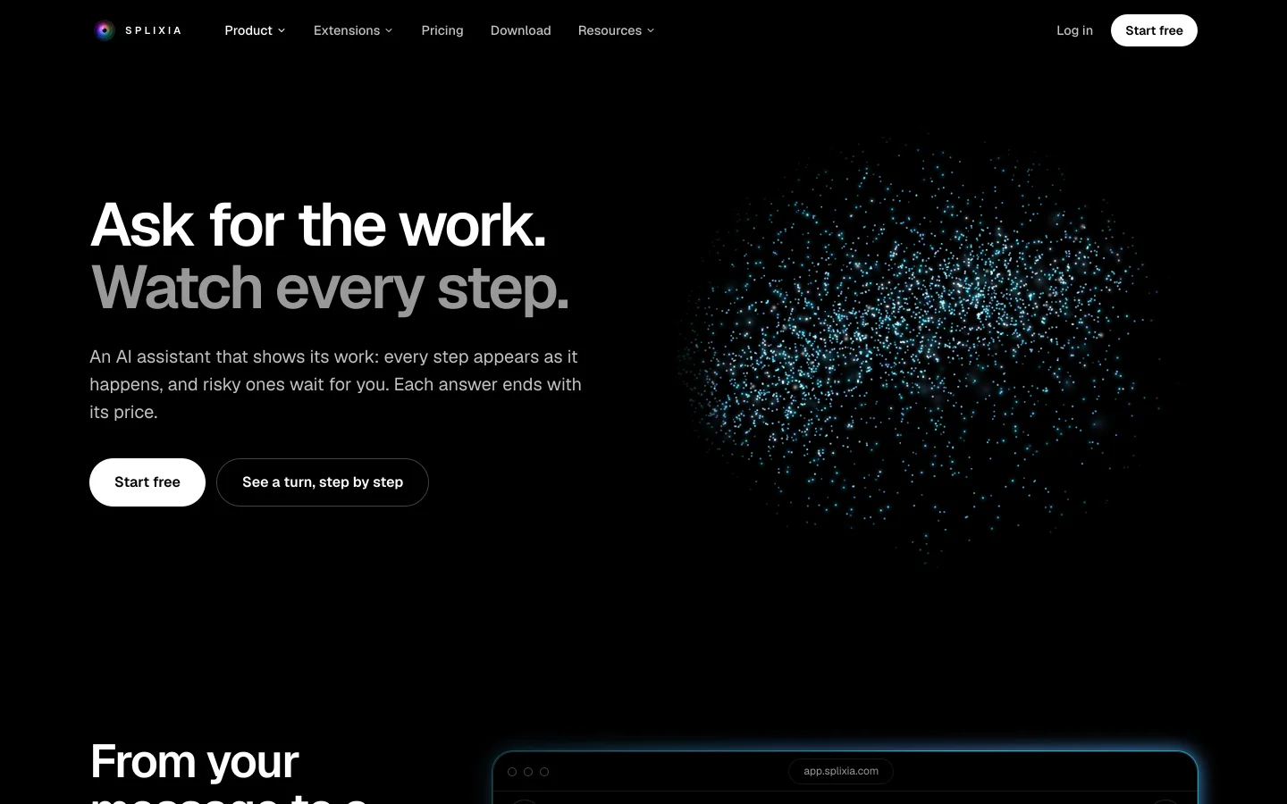 Splixia activities: every step it takes, shown as it happens