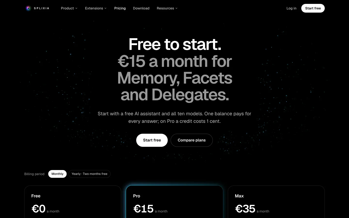 Splixia pricing: Free, Pro and Max