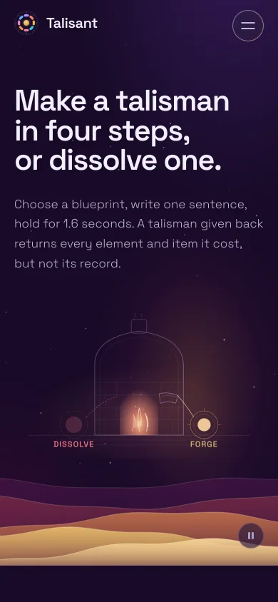 The Talisant Foundry on a phone