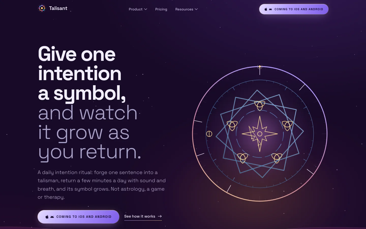 Talisant home: one intention, forged into a symbol