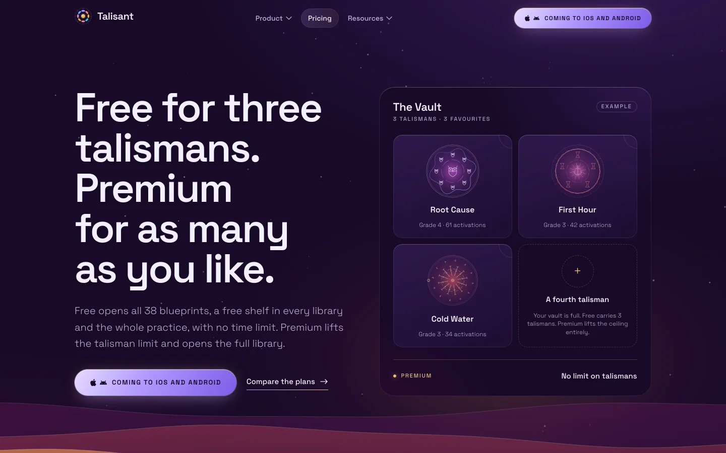 Talisant pricing: Free and Premium