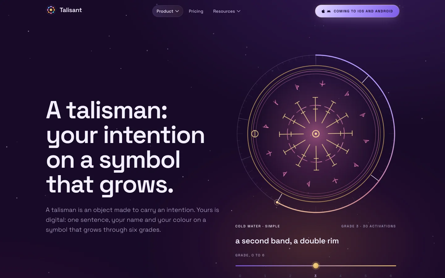 Talisant talismans: six grades of growth