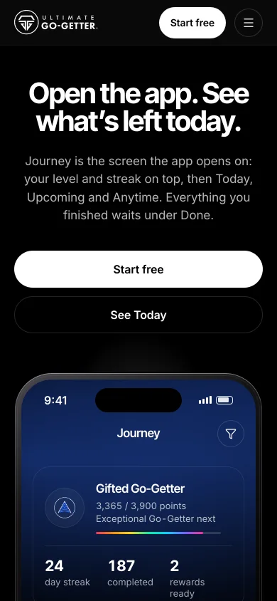 Ultimate Go-Getter journey on a phone